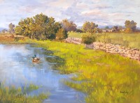 Tahir Bilal Ummi, 36 x 48 Inch, Oil on Canvas, Landscape Painting, AC-TBL-048